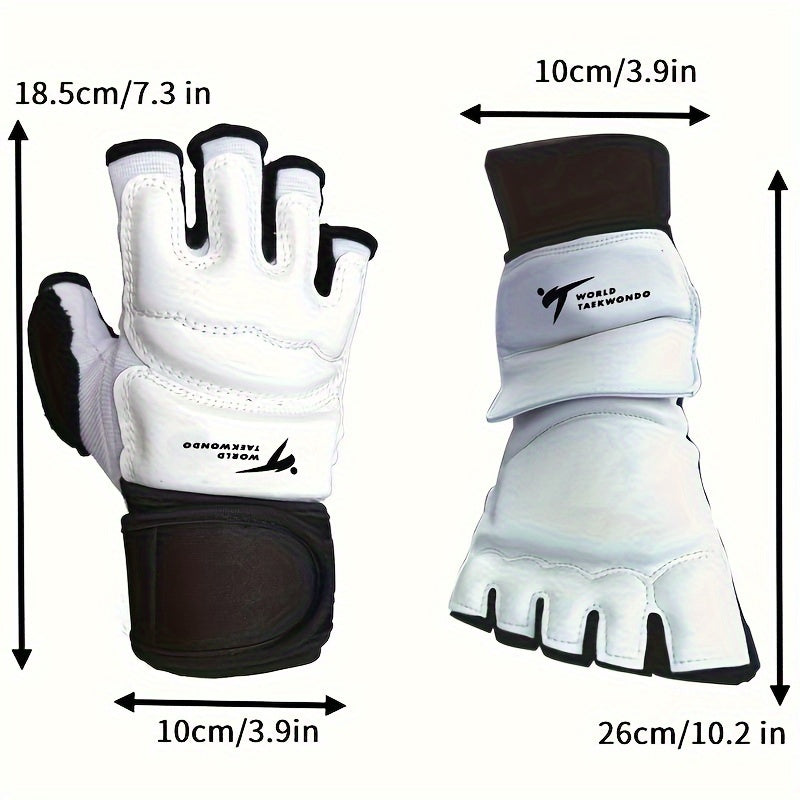 1 Pair Boxing Gloves/Foot Guards, Half-finger Gloves, Foot Protective Sleeve, For Boxing, Taekwondo, Fitness Training