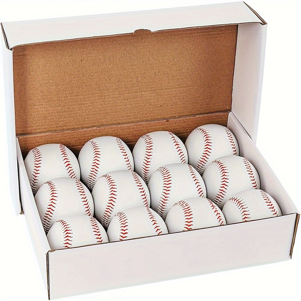 Kfseert Bucket Of Baseballs, Standard Size Leather Baseballs For Practice Training, Unmarked & Soft 9 Inch Practice Baseball, For League Play Pitching Hitting Batting Fielding Autograph Gifts, 12 Pack One Dozen