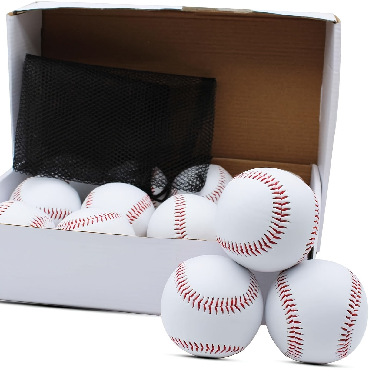 12 Pack Unmarked Baseballs for Soft Toss, Batting, Fielding, Hitting, Pitching Practice Training