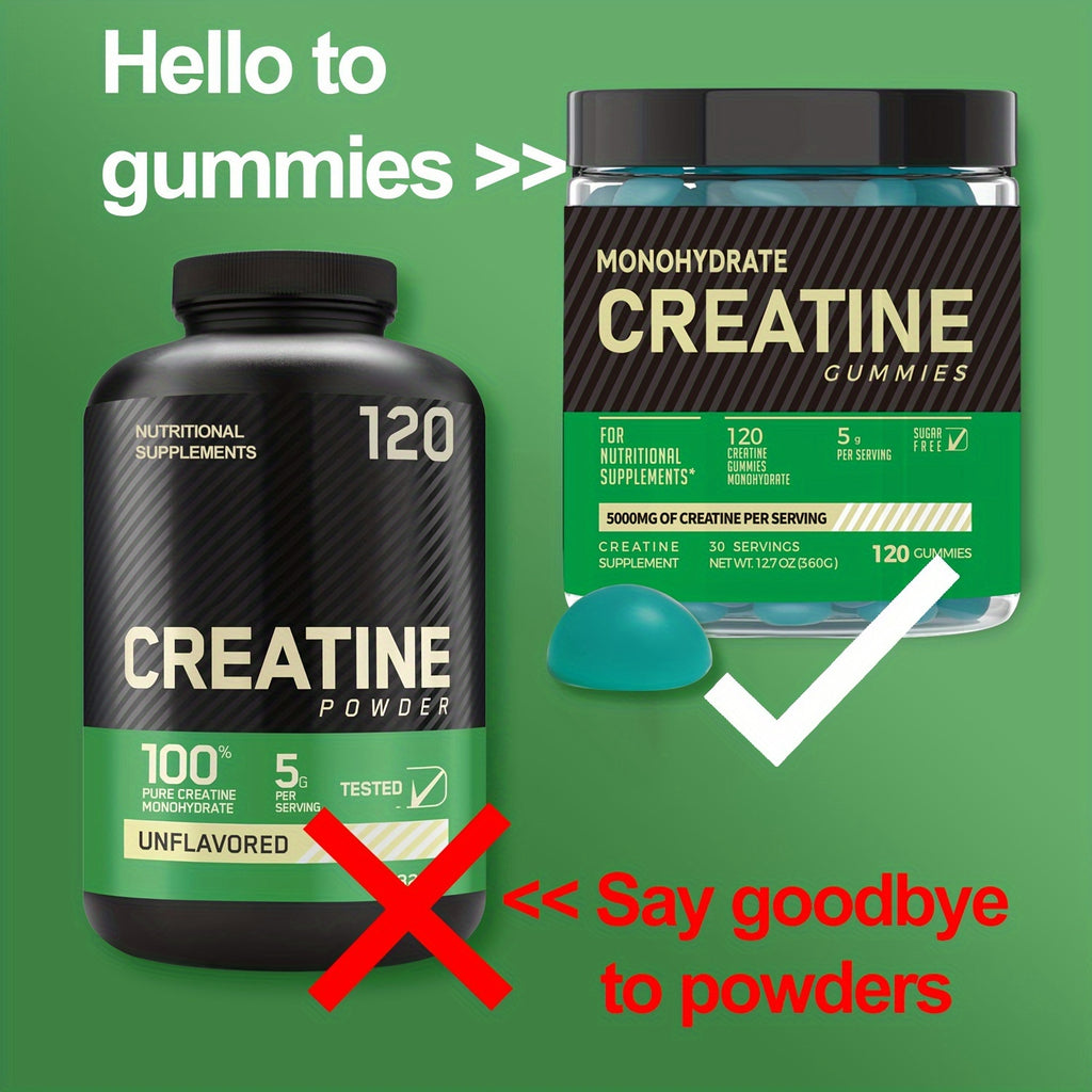 Optimum Supplement Creatine Monohydrate Gummies 120Count Packaging May Vary Sugar Free 5000mg Per Serving