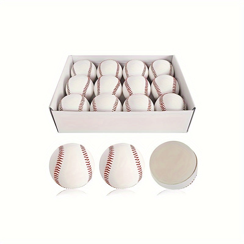 12pcs Unmarked Standard Size Baseballs for Batting, Fielding, Hitting, Pitching, Practice Training