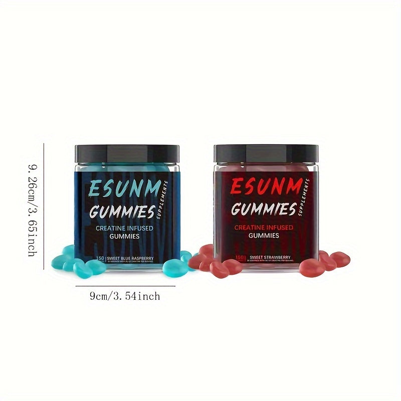 Creatine Bites - 0.18oz Creatine Monohydrate Per Serving - No Sugar Or Artificial Colors - Low-Calorie, Strawberry Flavor - 150 Gummies