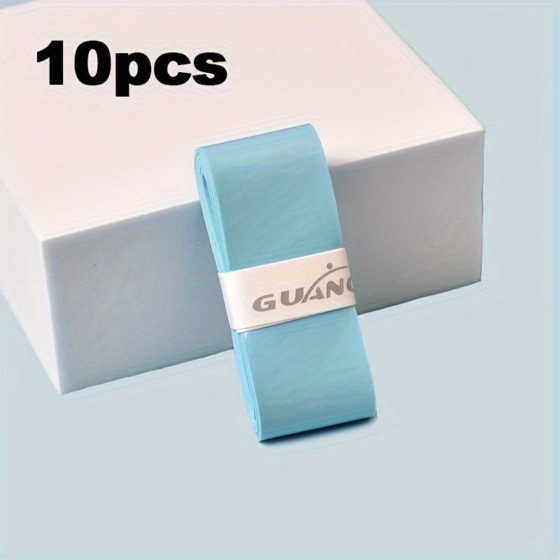 10pcs Tennis Badminton Racket Anti-Slip Absorbent Grip Belt, Breathable Sweatbands for Fishing Rod, Baseball Bat