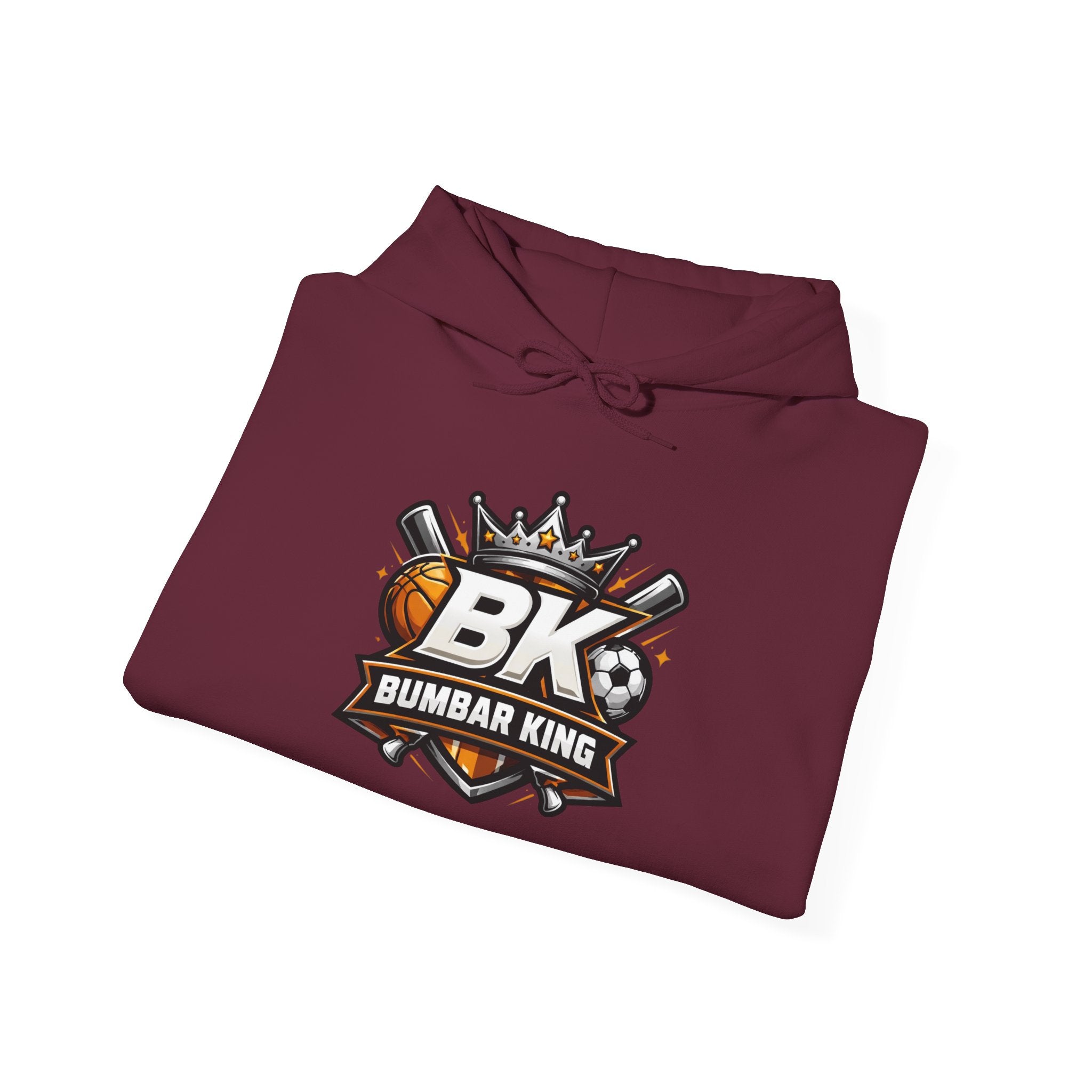 Bumbar King 'BK' Baseball Logo Hoodie – Crowned Sports Team Pullover