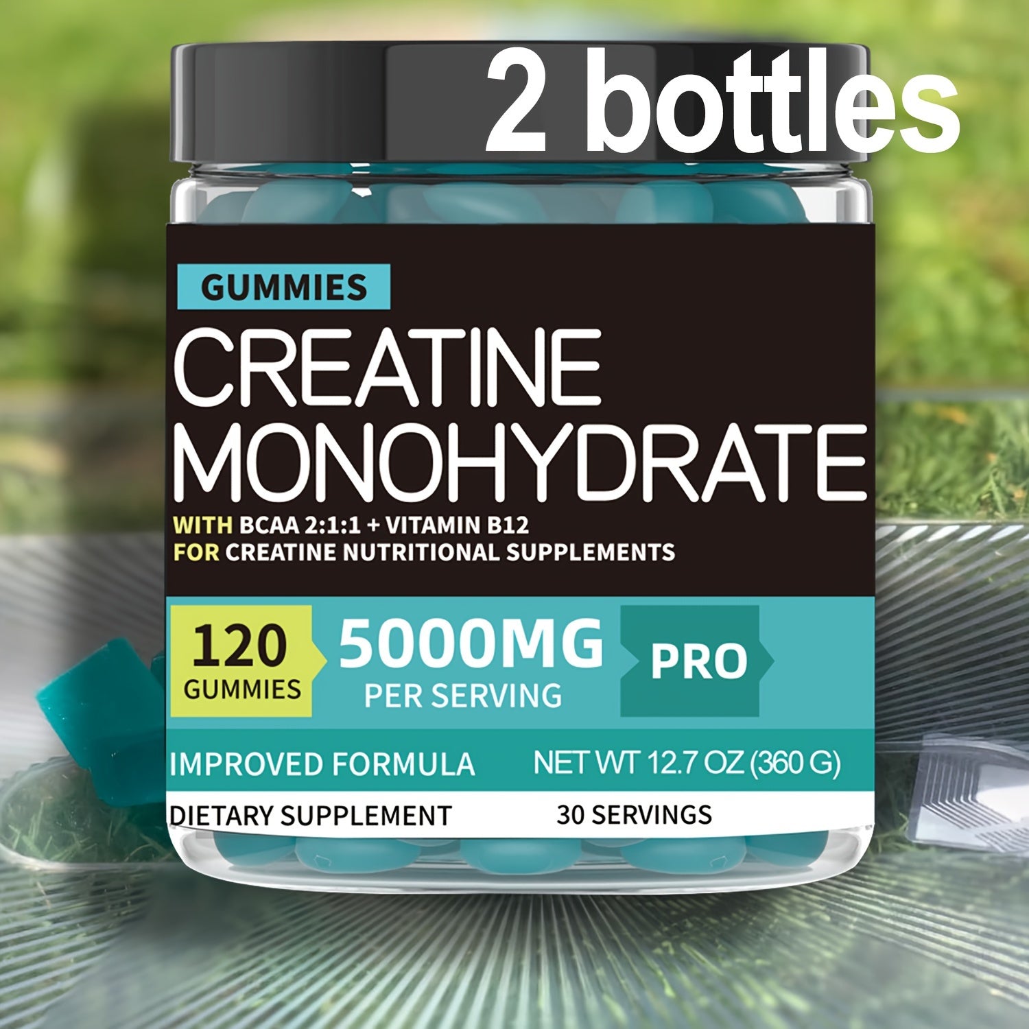 Creatine Monohydrate Gummies Complex 5000mg For Men & Women - 120 Gummies Advanced Formula W/L-Taurine + Vitamin B12 Supplement