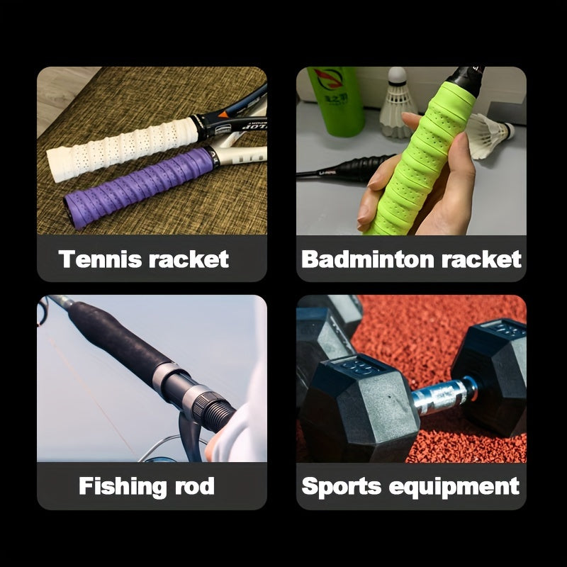 10pcs Tennis Badminton Racket Anti-Slip Absorbent Grip Belt, Breathable Sweatbands for Fishing Rod, Baseball Bat