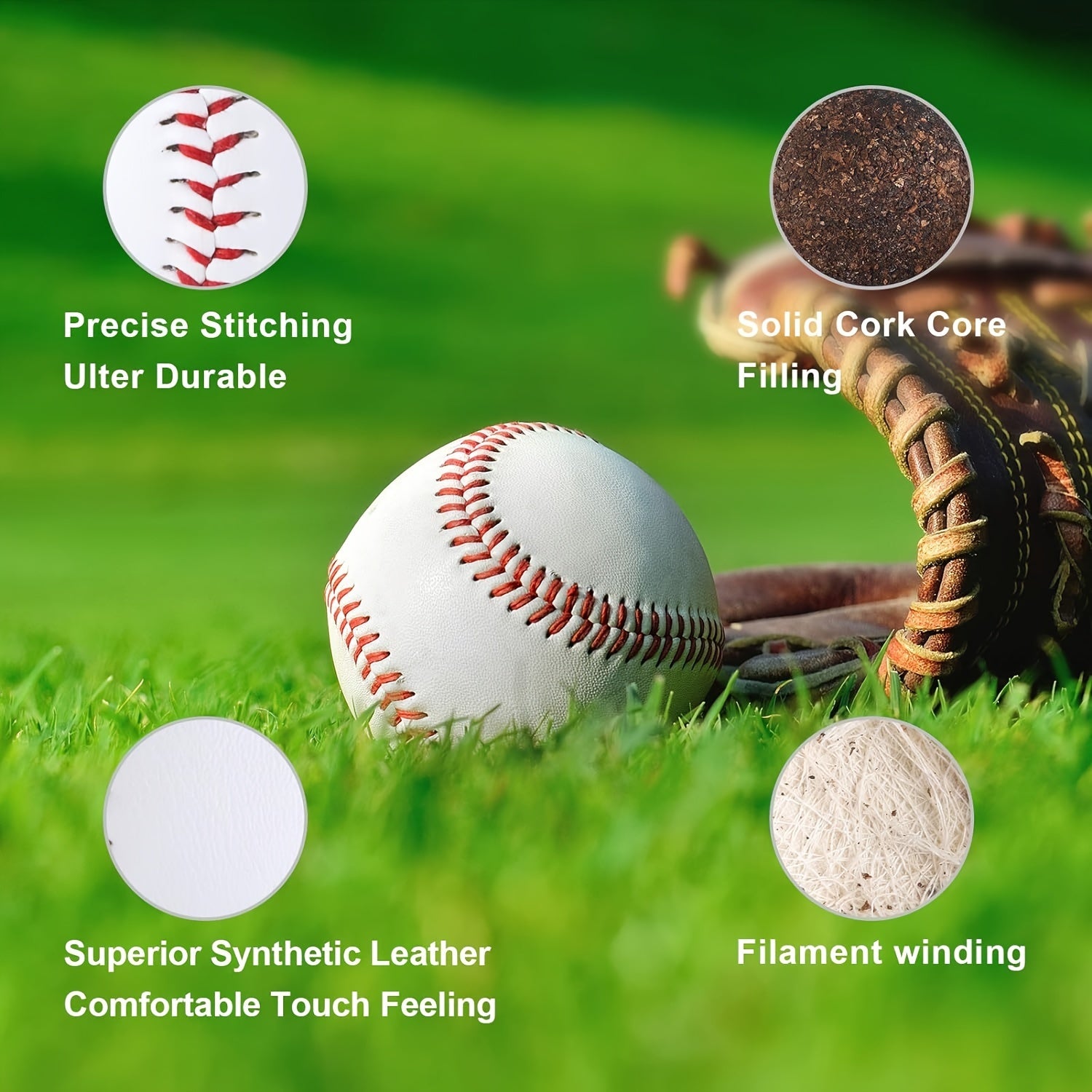 12pcs Unmarked Standard Size Baseballs for Batting, Fielding, Hitting, Pitching, Practice Training