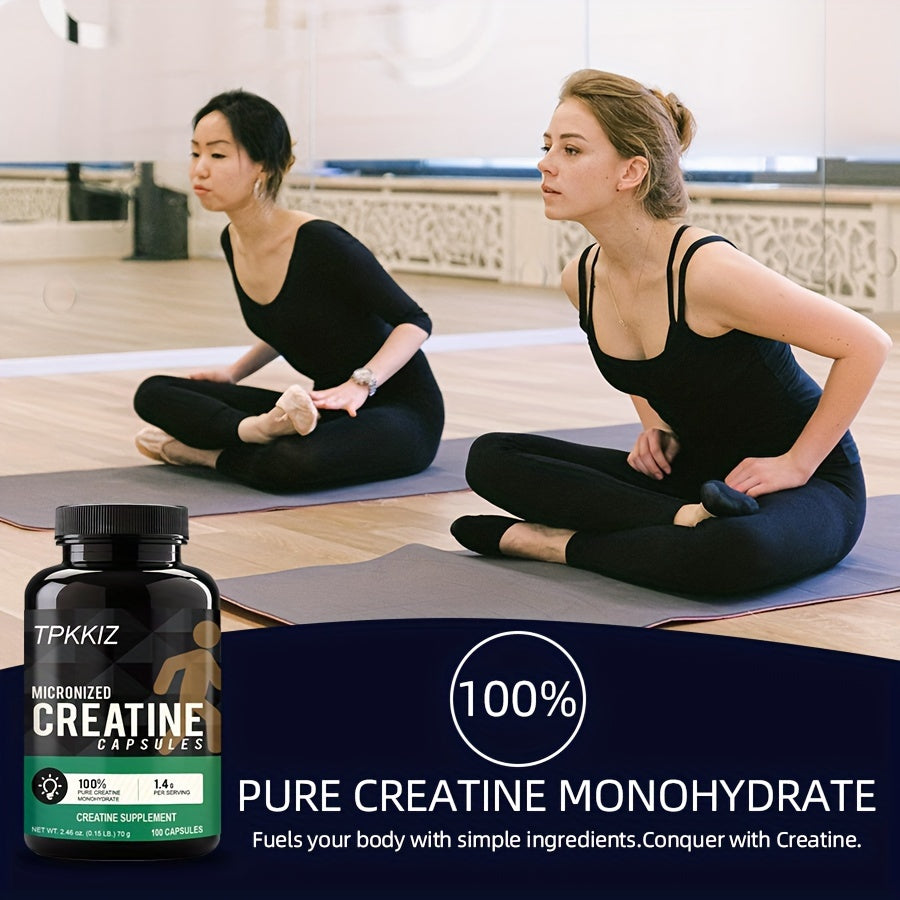 Micronized Creatine Monohydrate Capsules (100 Capsules 1 Pack)