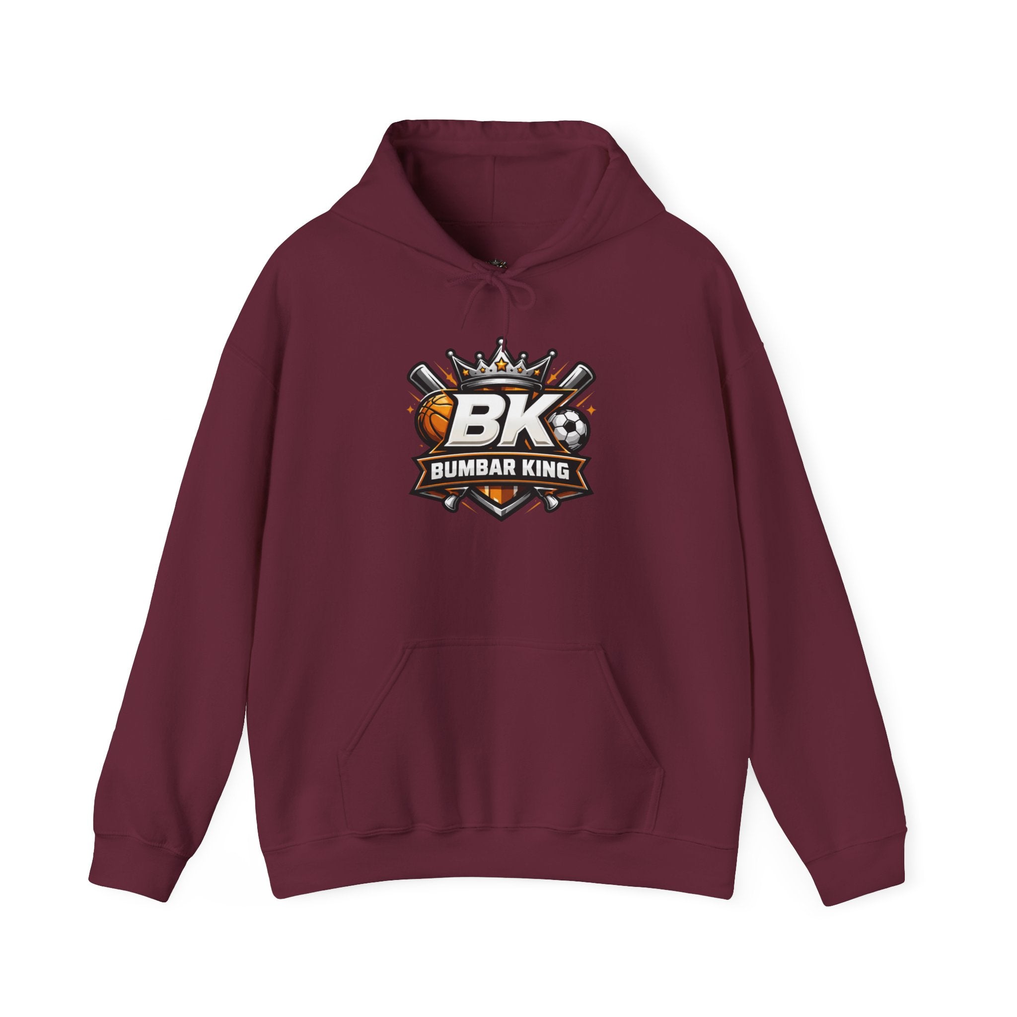 Bumbar King 'BK' Baseball Logo Hoodie – Crowned Sports Team Pullover