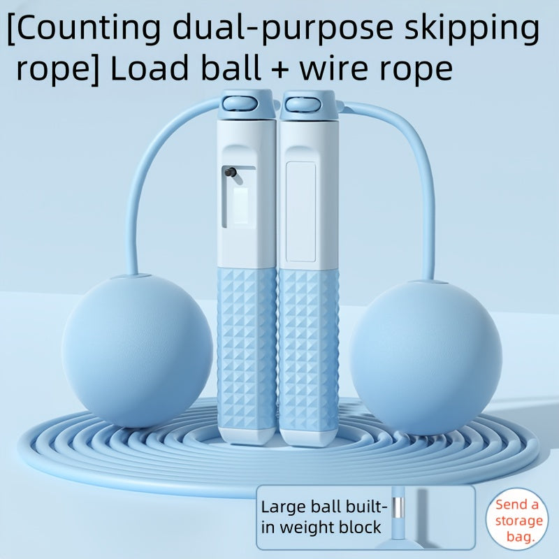 Adjustable Weighted Jump Rope, Cordless Wireless Fitness Skipping Rope for Men and Women - Ideal for Boxing, Mixed Martial Arts & Beach Bodybuilding Training, Available in Gray/Blue/Black, Workout, Exercises