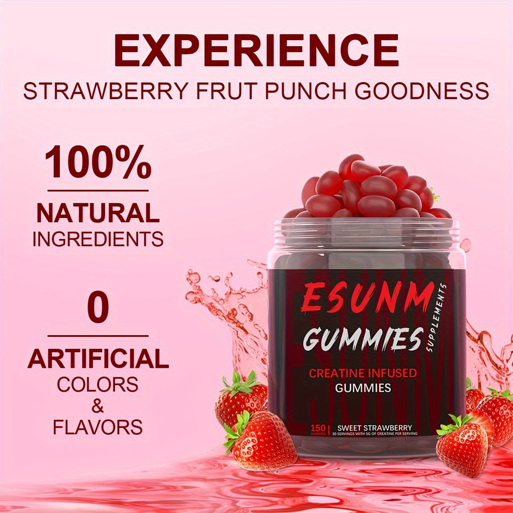 Strawberry And Blueberry Dual-Effect Creatine Gummy Set - 300 Capsules In Total, Full Of Energy Every Day!