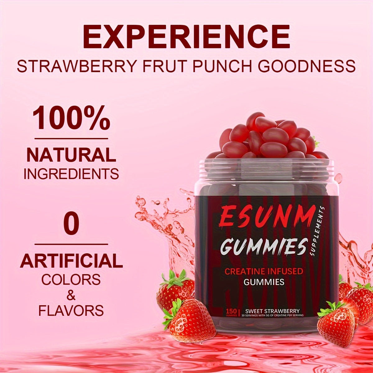 Strawberry And Blueberry Dual-Effect Creatine Gummy Set - 300 Capsules In Total, Full Of Energy Every Day!