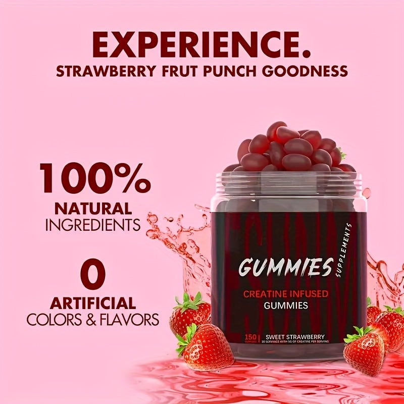 Creatine Gummies Gummies Supplements Blueberry Flavor Strawberry Flavor - 1jar Gummies