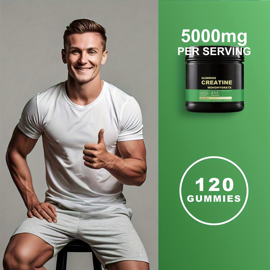 Optimum Supplement Creatine Monohydrate Gummies 120Count Packaging May Vary Sugar Free 5000mg Per Serving