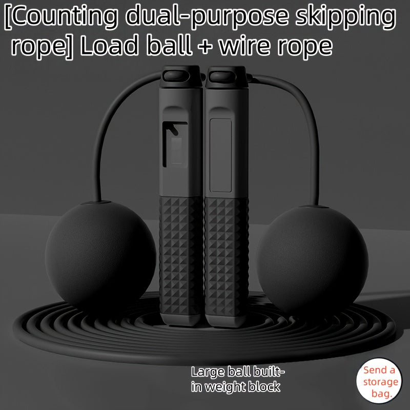 Adjustable Weighted Jump Rope, Cordless Wireless Fitness Skipping Rope for Men and Women - Ideal for Boxing, Mixed Martial Arts & Beach Bodybuilding Training, Available in Gray/Blue/Black, Workout, Exercises