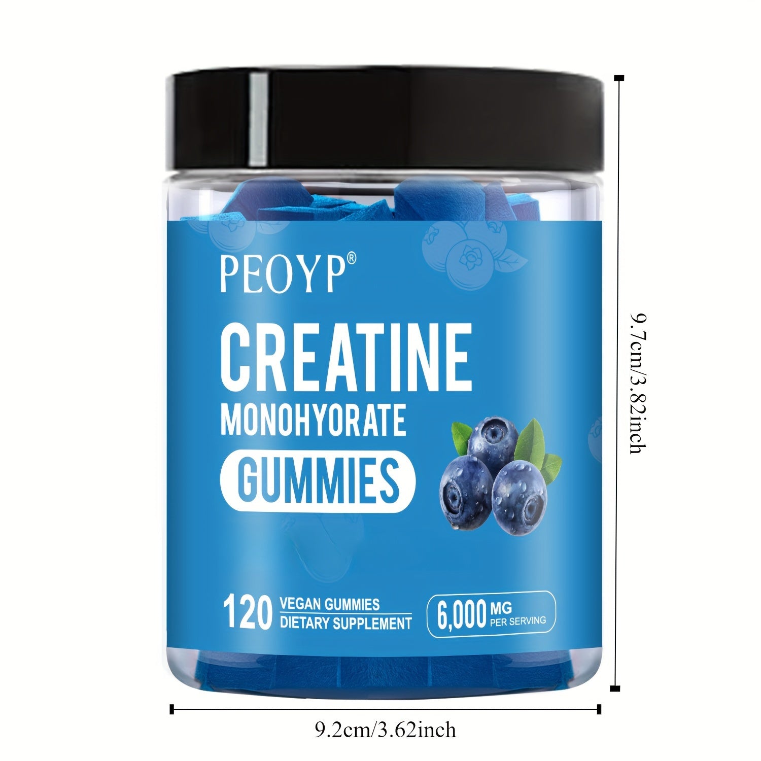 PEOYP 400g A Bottle, Blueberry Creatine Sugar Free Fudge, 6000mg Per Serving, For Women And Men Nutritional Supplement, Full Of Vitality Every Day