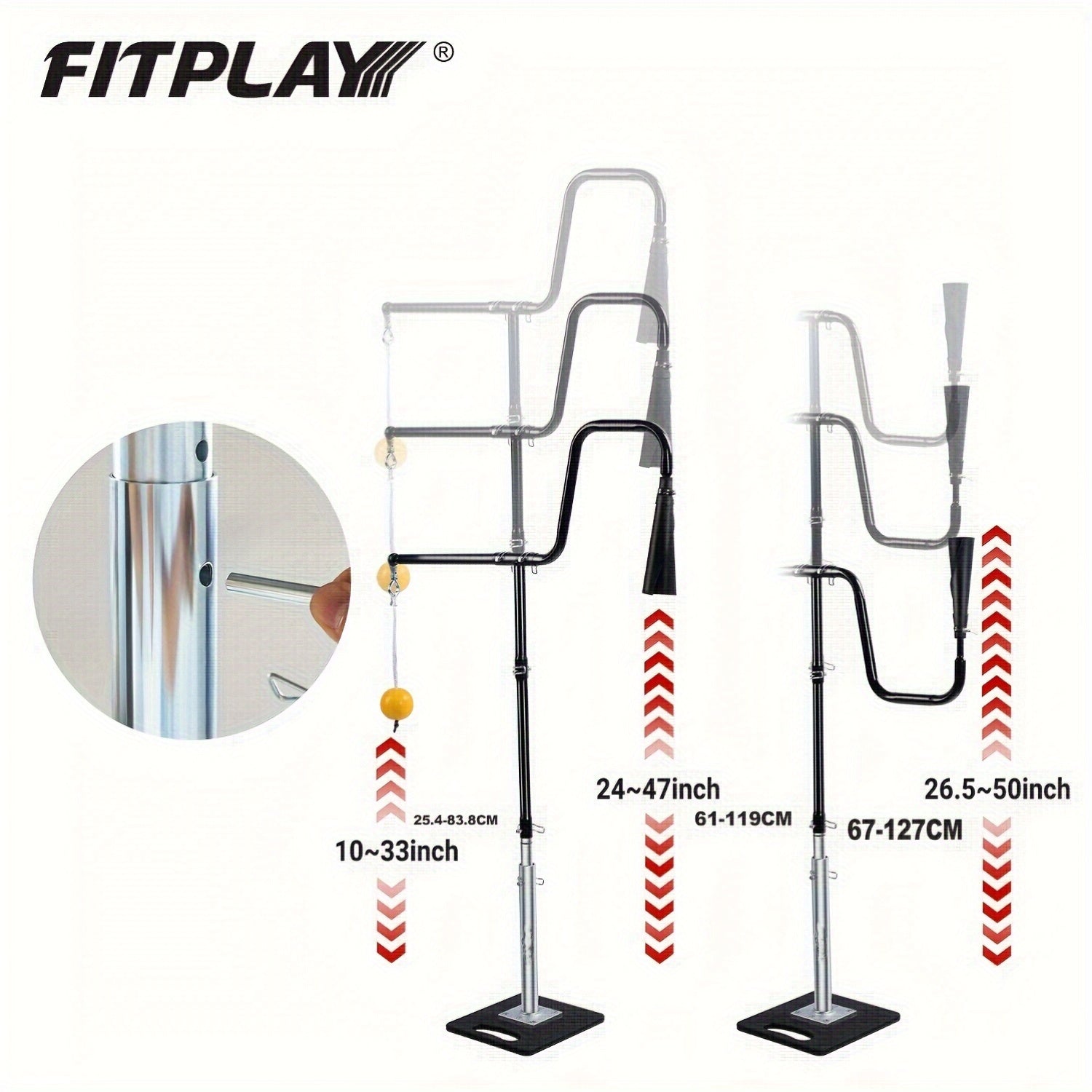 3-in-1 Baseball Softball Batting Tee, 5 Hitting Modes to Choose, Auto Reset Baseball Swing Trainner with Tethered Ball, Baseball Bat Grip, Hitting Practice, Batting Drills, Adjustable Tee, Portable Trainer, Durable Constructi
