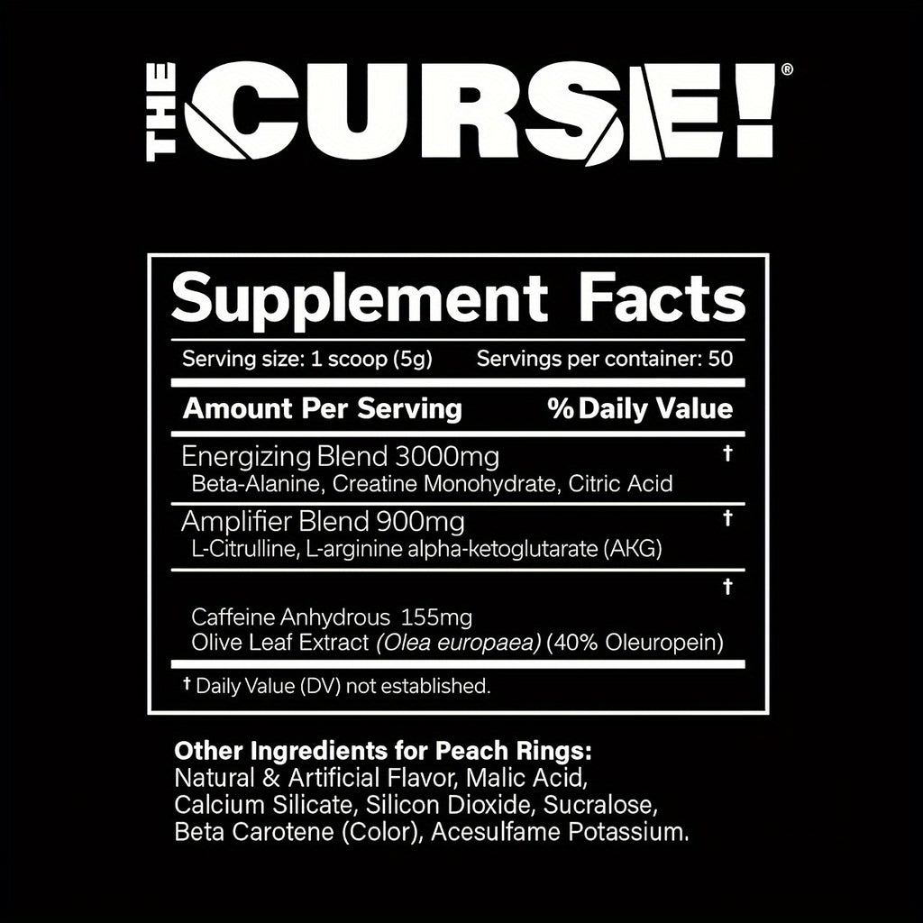 JNX SPORTS The Curse! Powder 50 Servings Energy + Focus for Men & Women | Caffeine, Beta-Alanine, Creatine & L-Citrulline