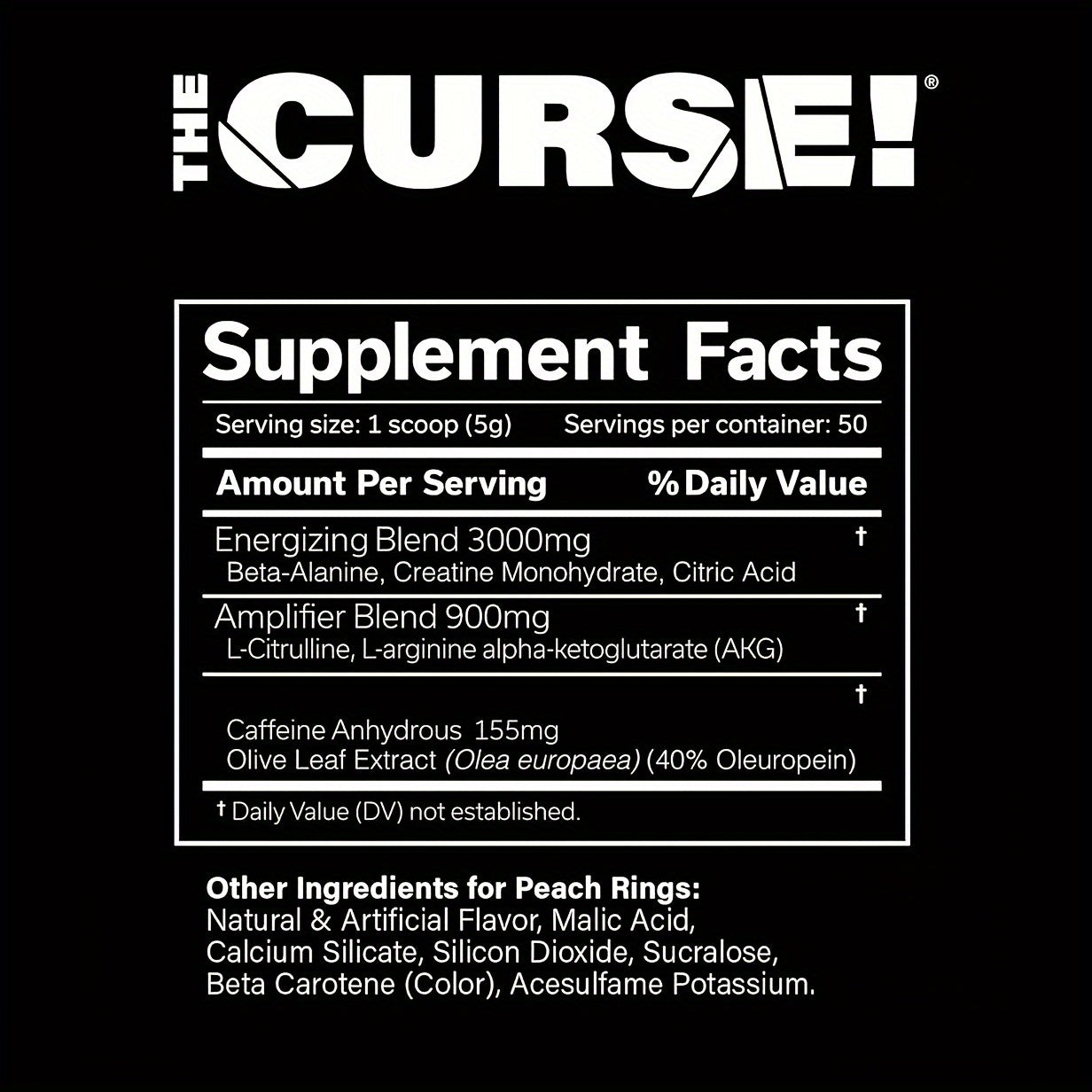 JNX SPORTS The Curse! Powder 50 Servings Energy + Focus for Men & Women | Caffeine, Beta-Alanine, Creatine & L-Citrulline