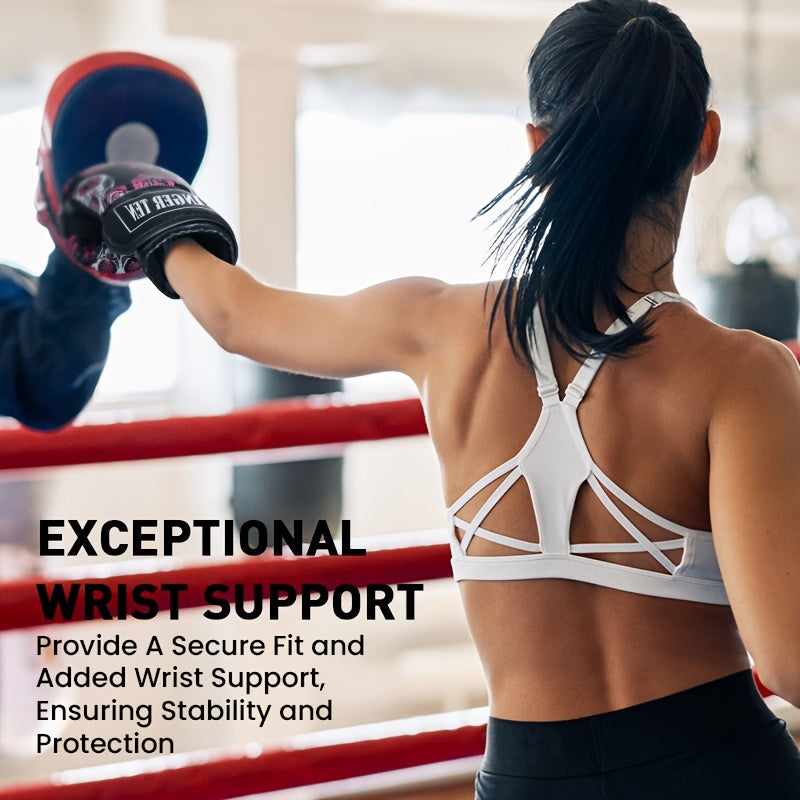 FINGER TEN Boxing Gloves Women Punching Sparring Kickboxing MMA Training Heavy Bag Glove Black Leather 8 10 12 14 oz for Womens