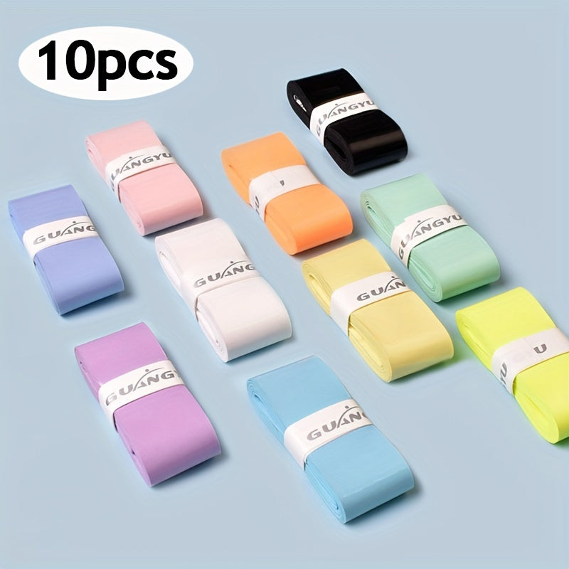 10pcs Tennis Badminton Racket Anti-Slip Absorbent Grip Belt, Breathable Sweatbands for Fishing Rod, Baseball Bat