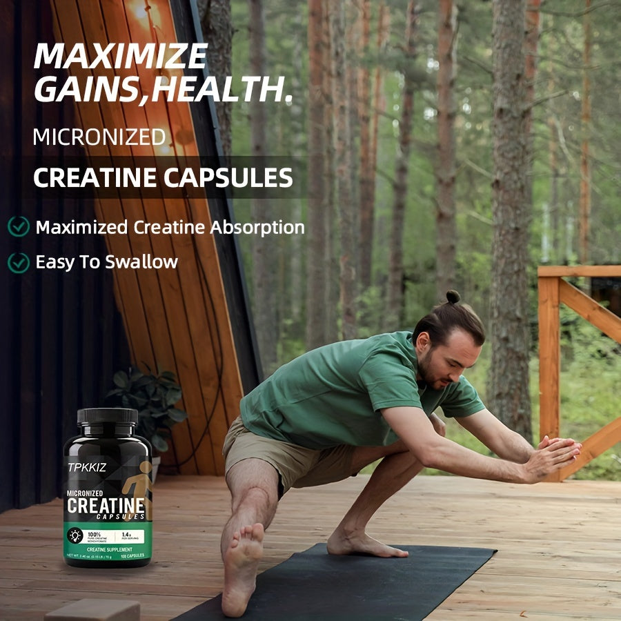 Micronized Creatine Monohydrate Capsules (100 Capsules 1 Pack)