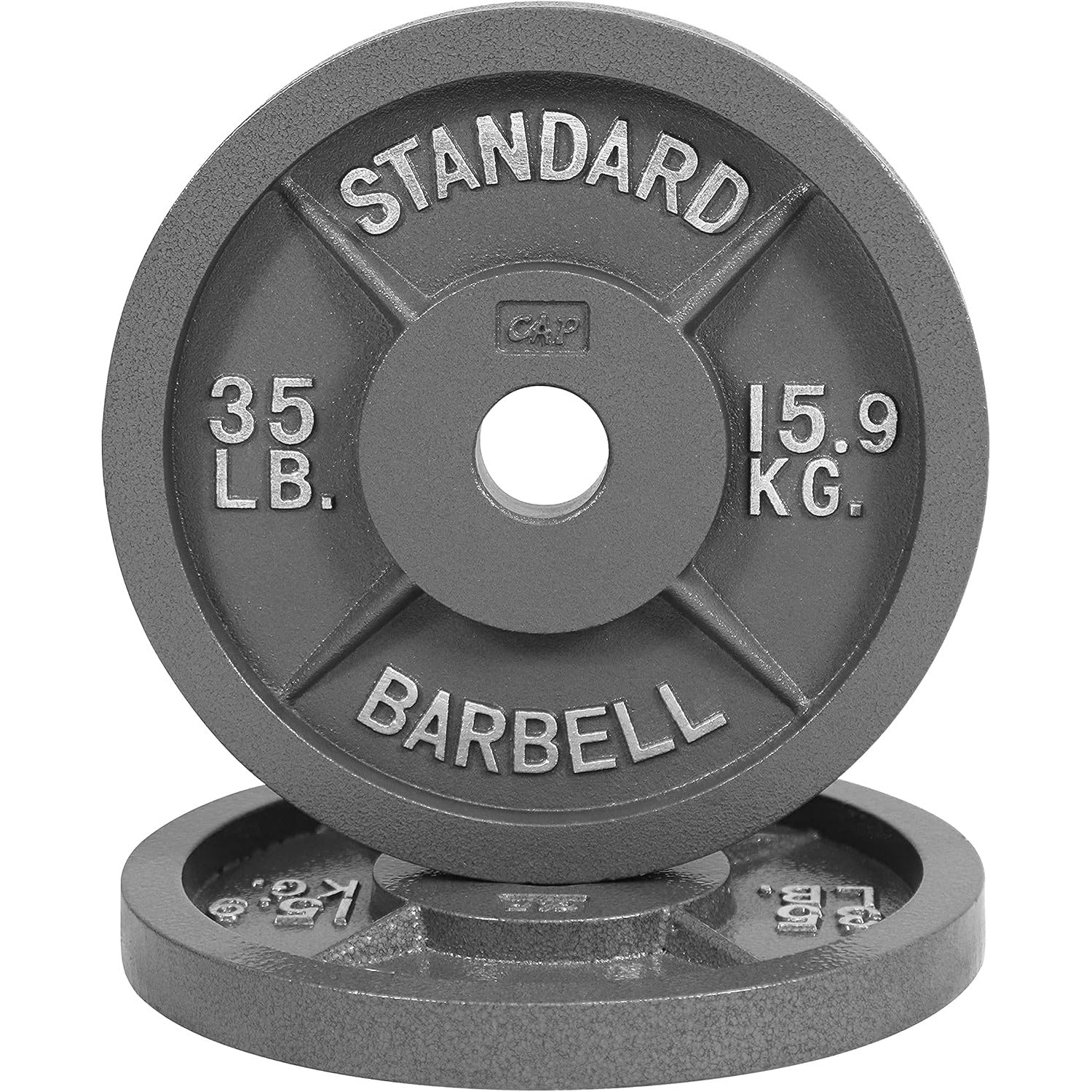 CAPHAUS Traditional/Classic 2-Inch Solid Cast Iron Weight Plates - Great for Strength Training, Weightlifting, Bodybuilding & Powerlifting, Multiple Choices Available
