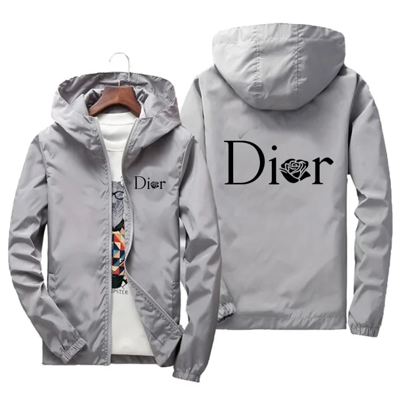 2025 Spring and autumn new casual jacket, outdoor sweatshirt, men's windproof, waterproof and fashionable zipper hooded coat