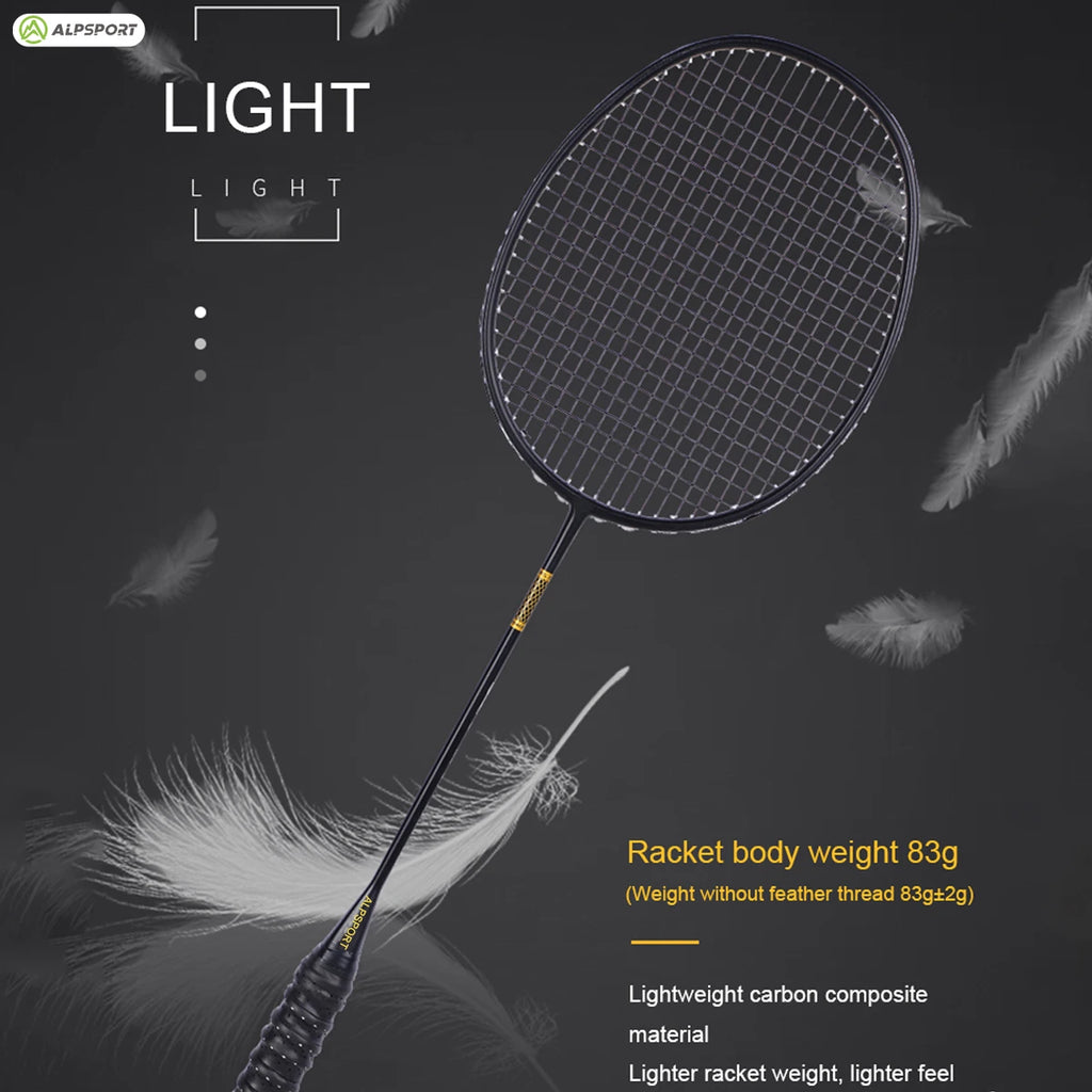 ALP ZJ2.0 Pro 4U 85g 100% Carbon Fiber + Titanium Alloy Badminton Racket Ultra-light Sports Equipment Racket Badminton Training