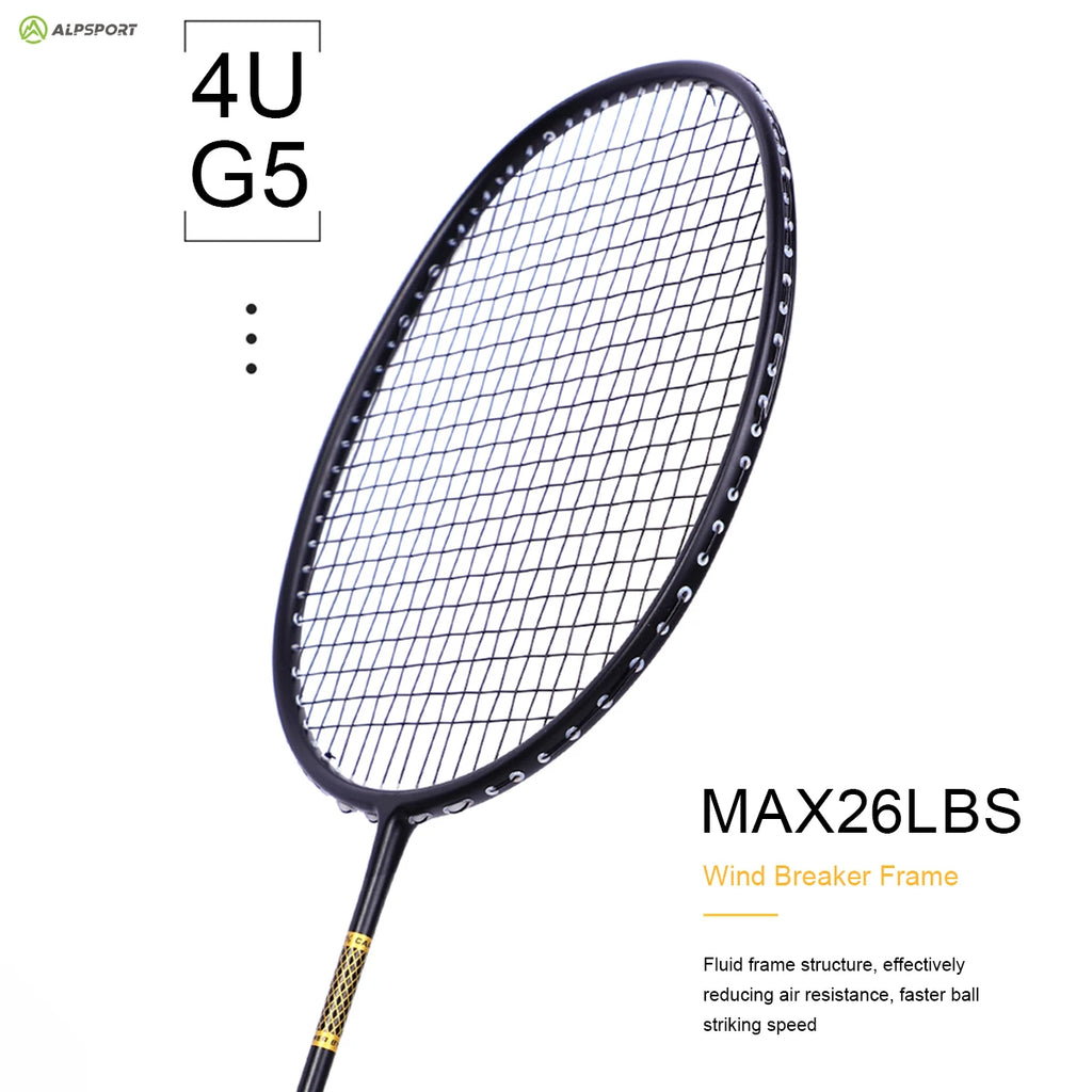 ALP ZJ2.0 Pro 4U 85g 100% Carbon Fiber + Titanium Alloy Badminton Racket Ultra-light Sports Equipment Racket Badminton Training