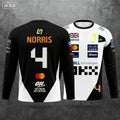 Lando Norris NO.4 2025 New Racing Style Long Sleeved T-shirt, Extreme Sports Racing Suit, Breathable Long Sleeved Sportswear