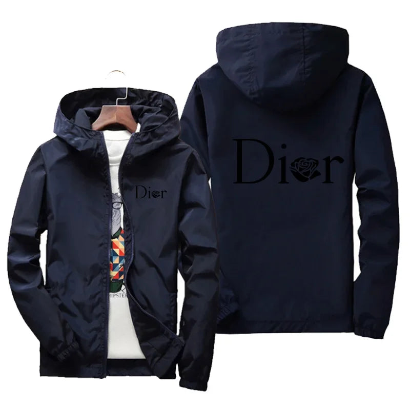 2025 Spring and autumn new casual jacket, outdoor sweatshirt, men's windproof, waterproof and fashionable zipper hooded coat