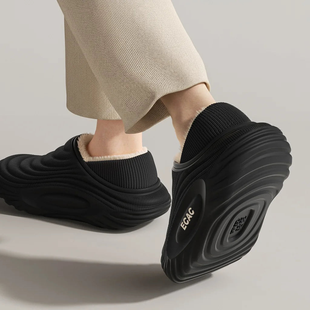 EVA Winter Slippers For Men Women Warm Fur Lined Waterproof Anti Slip Comfortable Indoor Outdoor Home Cotton Clogs Lightweight