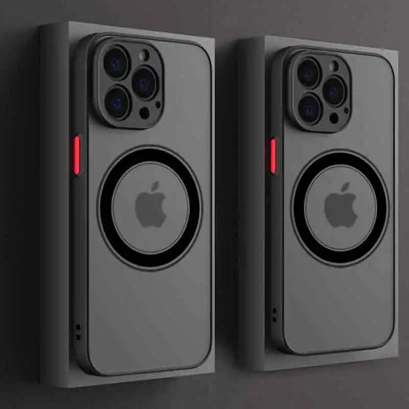 Luxury Armor Matte For Magsafe Magnetic Wireless Charging Case For iPhone 11 12 13 14 15 16 17 Pro Max Air Plus Shockproof Cover