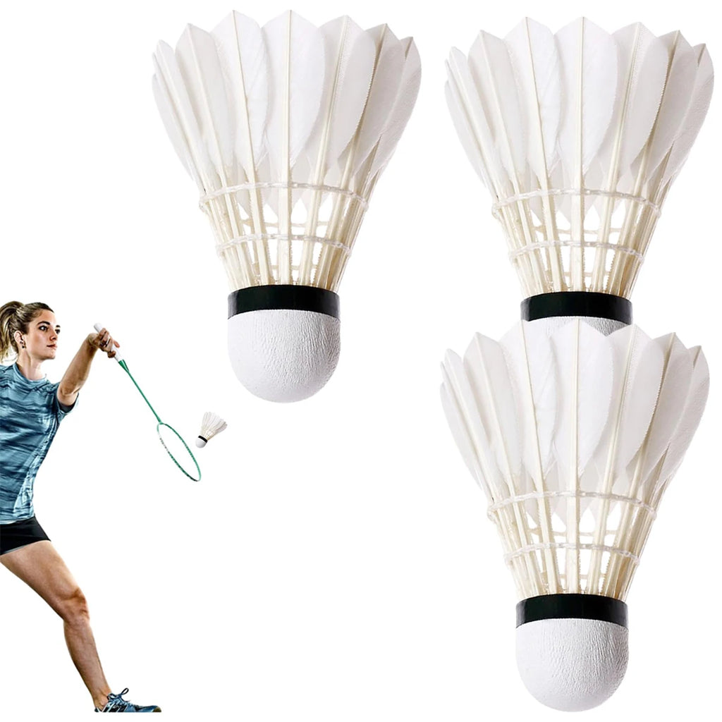 3Pcs Badminton Shuttlecocks Professional White High Speed Badminton Ball For Game Training Sport Practice Youth Wholesale