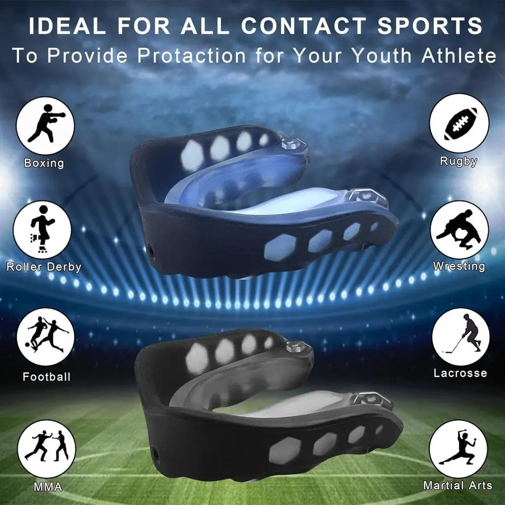 Universal Football Mouth Guard Comfortable Protective Football Mouthpiece Shock Absorption Sports Mouthguard Hockey Accessories