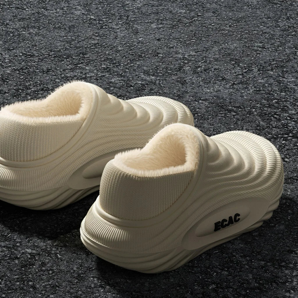 EVA Winter Slippers For Men Women Warm Fur Lined Waterproof Anti Slip Comfortable Indoor Outdoor Home Cotton Clogs Lightweight