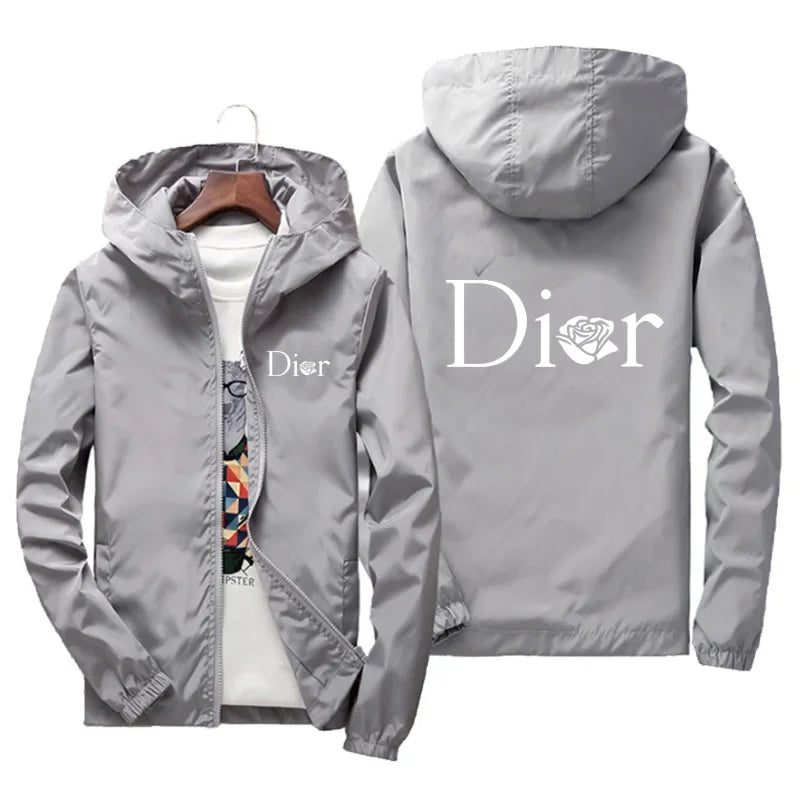 2025 Spring and autumn new casual jacket, outdoor sweatshirt, men's windproof, waterproof and fashionable zipper hooded coat