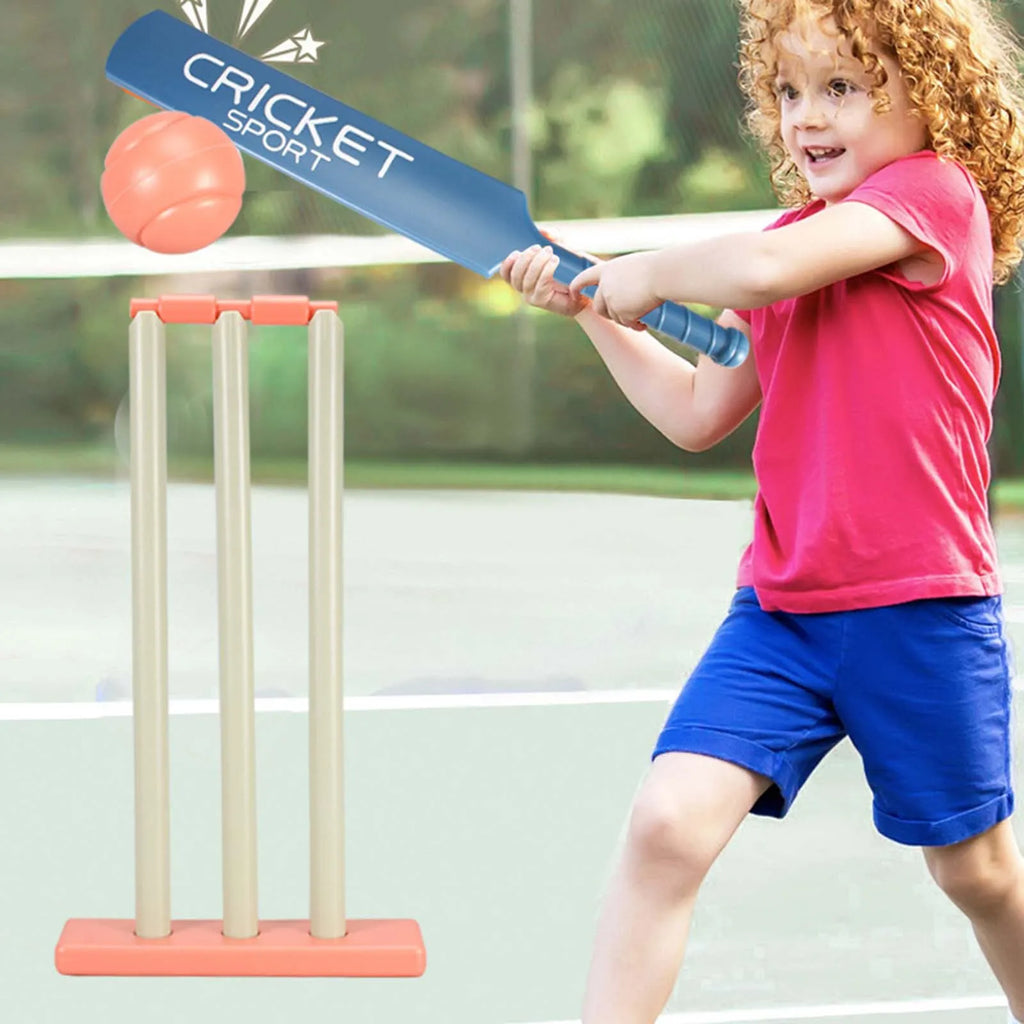 Kids Cricket Set Cricket Sports Training Set Stumps with Stand Outdoor Sports Game 2 Balls for Outdoor Yard Sports Garden Summer
