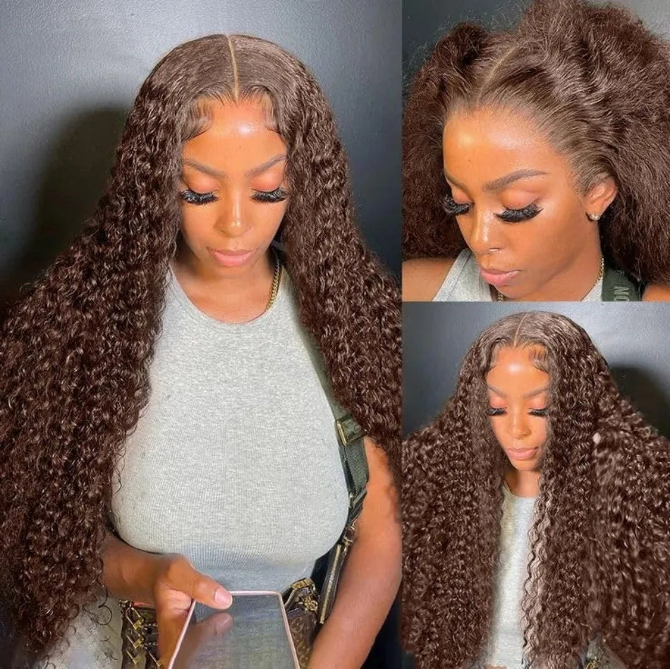 Chocolate Brown Lace Front Wigs Human Hair Pre Plucked 13x6 Deep Wave Lace Front Colored #4 Light Brown Wig Hd Lace Frontal Wigs