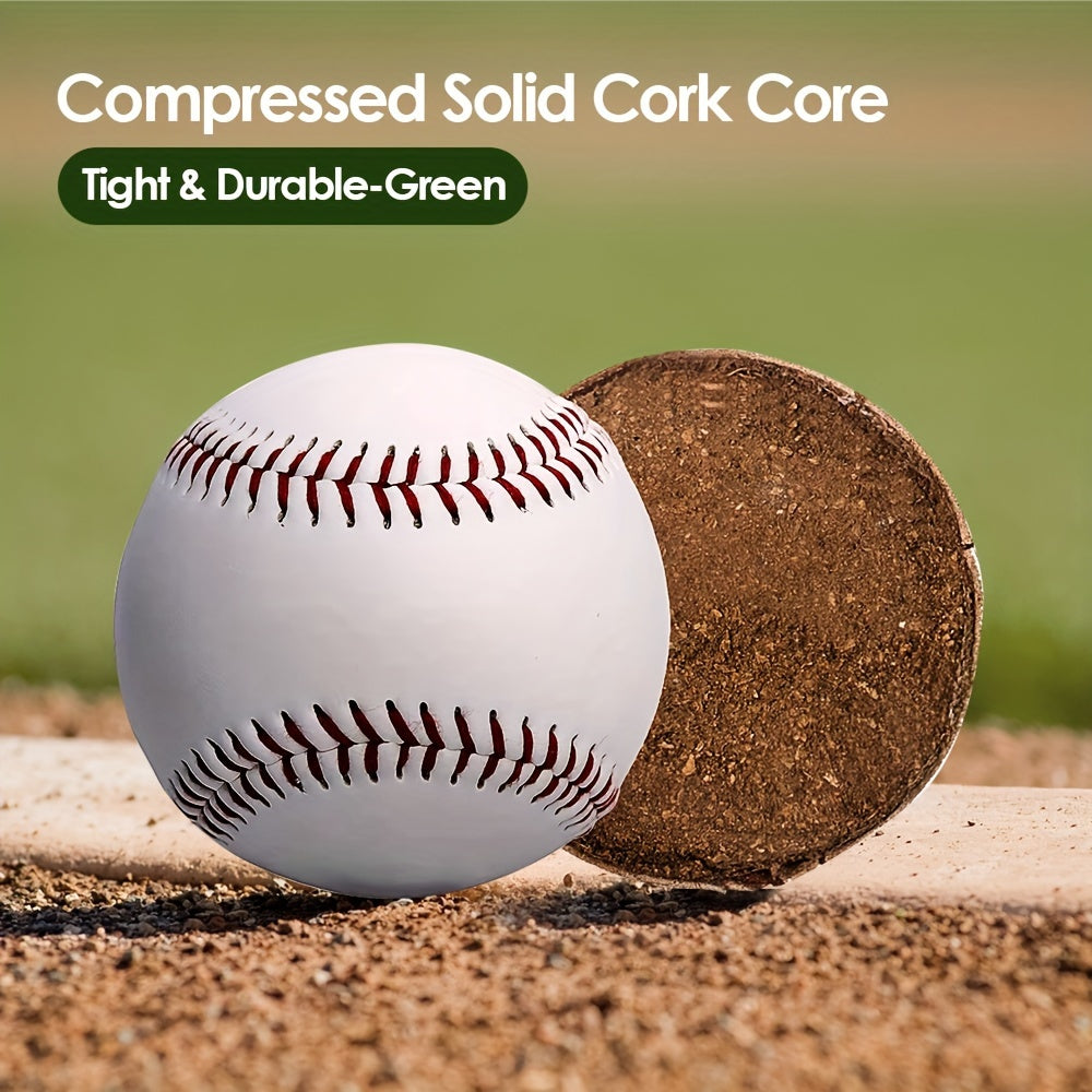 Kfseert Bucket Of Baseballs, Standard Size Leather Baseballs For Practice Training, Unmarked & Soft 9 Inch Practice Baseball, For League Play Pitching Hitting Batting Fielding Autograph Gifts, 12 Pack One Dozen