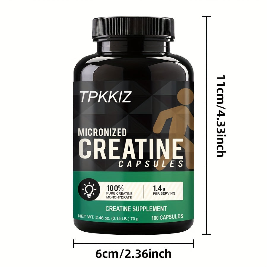 Micronized Creatine Monohydrate Capsules (100 Capsules 1 Pack)