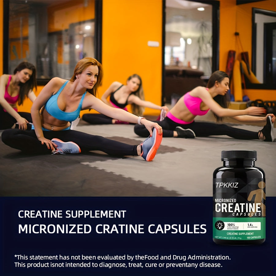 Micronized Creatine Monohydrate Capsules (100 Capsules 1 Pack)