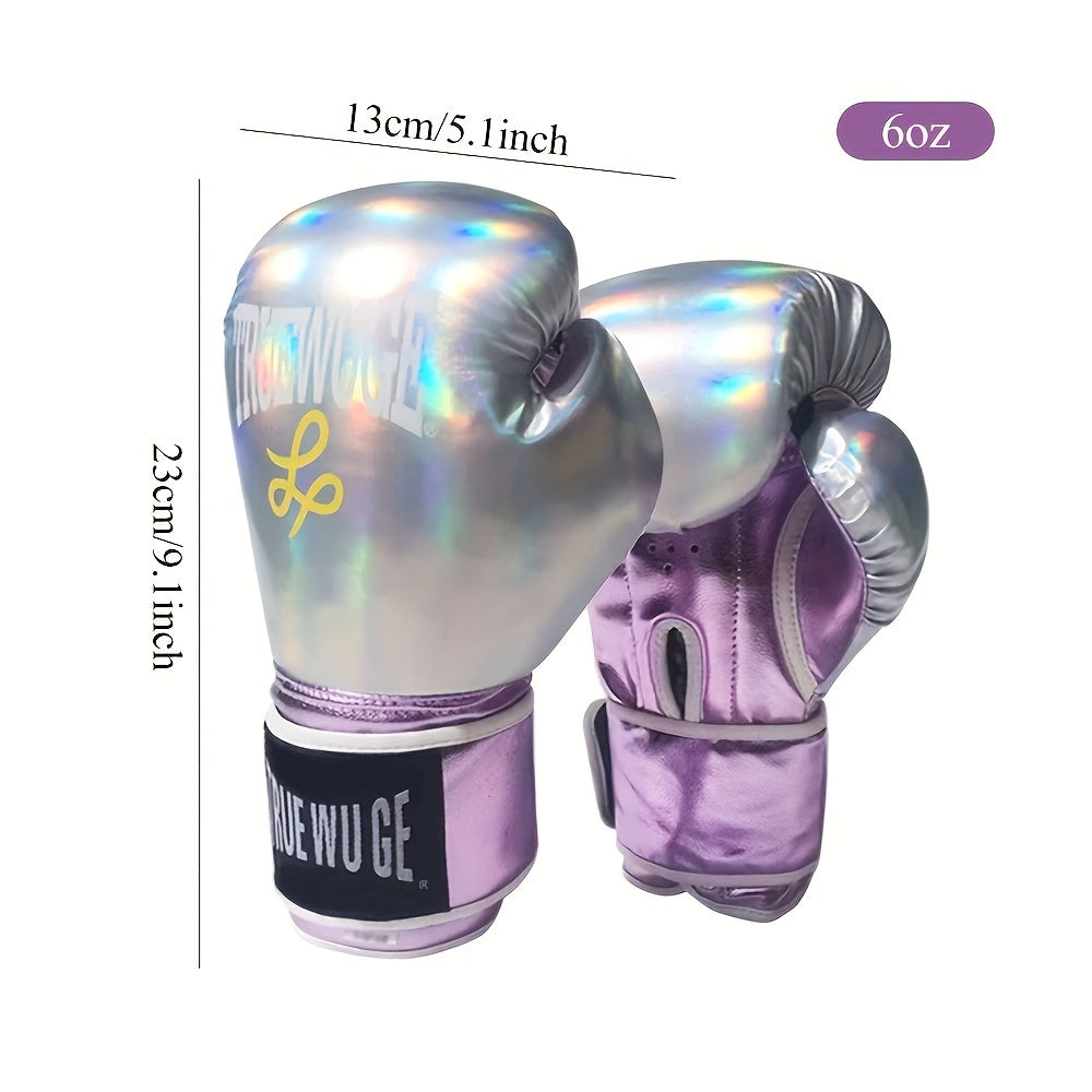 Premium Adult Boxing Gloves - 1 Pair, Hook & Loop Closure, Durable PU Material, Ideal for Sparring & Training - Purple - For Boxing Enthusiasts & Fitness Lovers - Perfect Gift for Martial Arts Practitioners