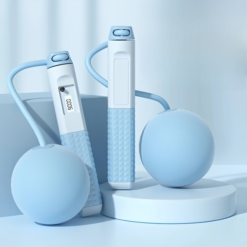 Adjustable Weighted Jump Rope, Cordless Wireless Fitness Skipping Rope for Men and Women - Ideal for Boxing, Mixed Martial Arts & Beach Bodybuilding Training, Available in Gray/Blue/Black, Workout, Exercises