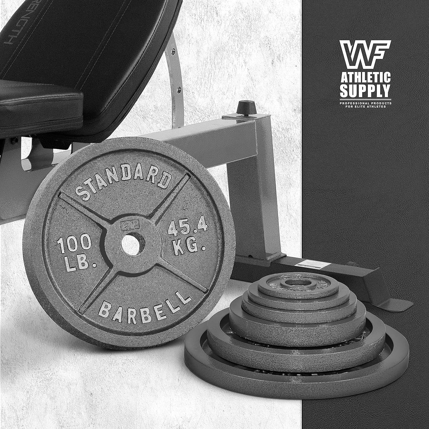 CAPHAUS Traditional/Classic 2-Inch Solid Cast Iron Weight Plates - Great for Strength Training, Weightlifting, Bodybuilding & Powerlifting, Multiple Choices Available