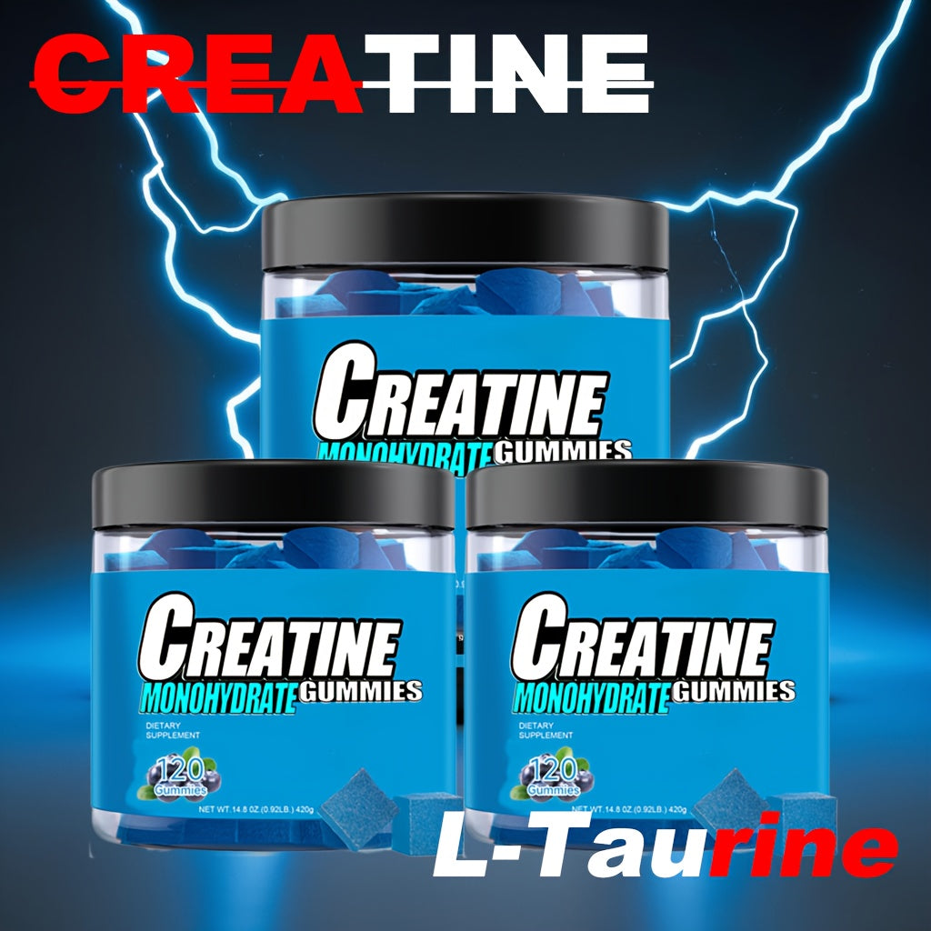 3/1pc Creatine Monohydrate Gummies For Men & Women, Supplement 5000MG PER SERVING, 120 Gummies Per Bottle For Sports