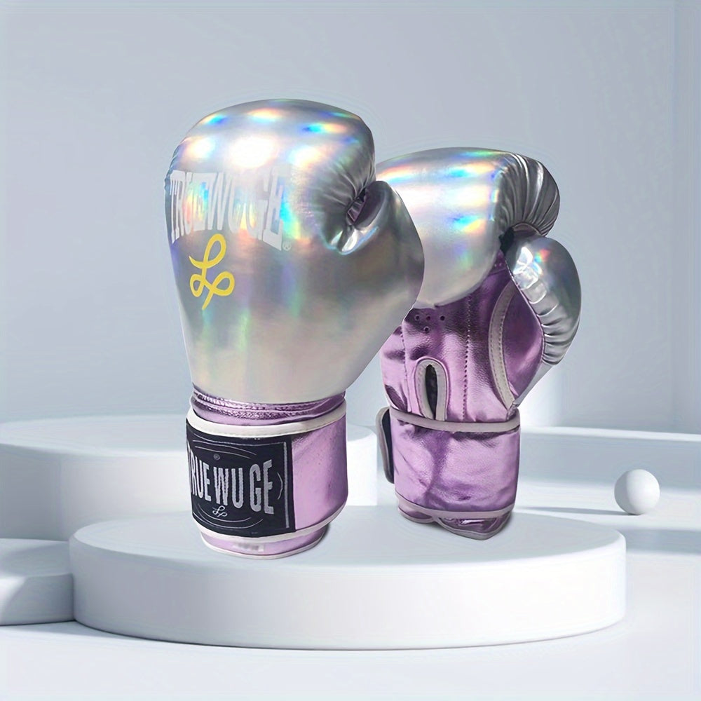 Premium Adult Boxing Gloves - 1 Pair, Hook & Loop Closure, Durable PU Material, Ideal for Sparring & Training - Purple - For Boxing Enthusiasts & Fitness Lovers - Perfect Gift for Martial Arts Practitioners