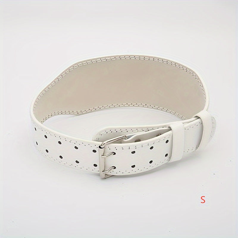 1pc PU Leather Waist Support Strap with Iron Buckle - Fitness Lifting Belt for Squat & Deadlift, Weightlifting & Bodybuilding Lumbar Protection Gear - Reversible Dry Cloth Cleanable, Solid Panel Non-Textile - For Men & Women