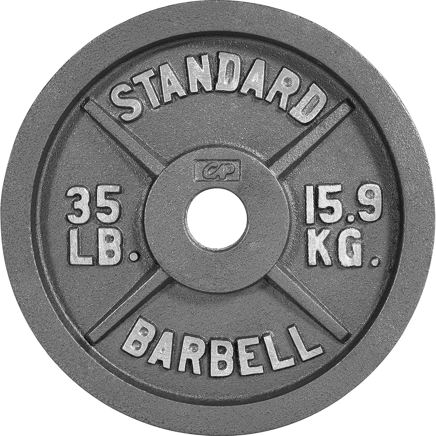 CAPHAUS Traditional/Classic 2-Inch Solid Cast Iron Weight Plates - Great for Strength Training, Weightlifting, Bodybuilding & Powerlifting, Multiple Choices Available